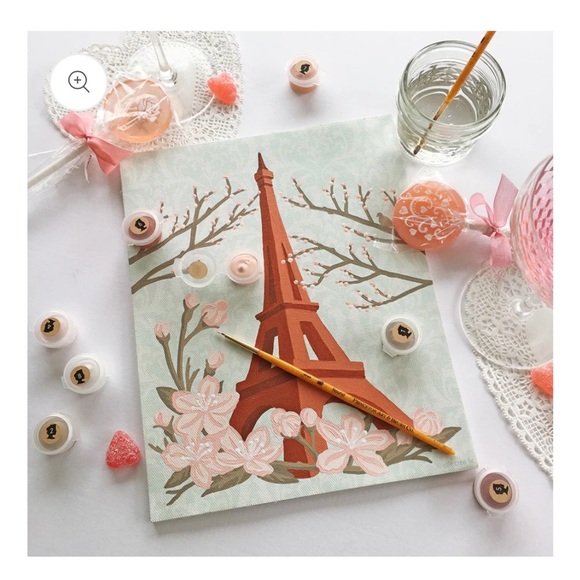 Eiffel Tower with Cherry Blossoms | 8x10 paint-by-number kit NEW - Picture 5 of 5